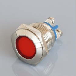 SIG12RW - LED signálka do panelu 12V červená, kovová, vodotěsná